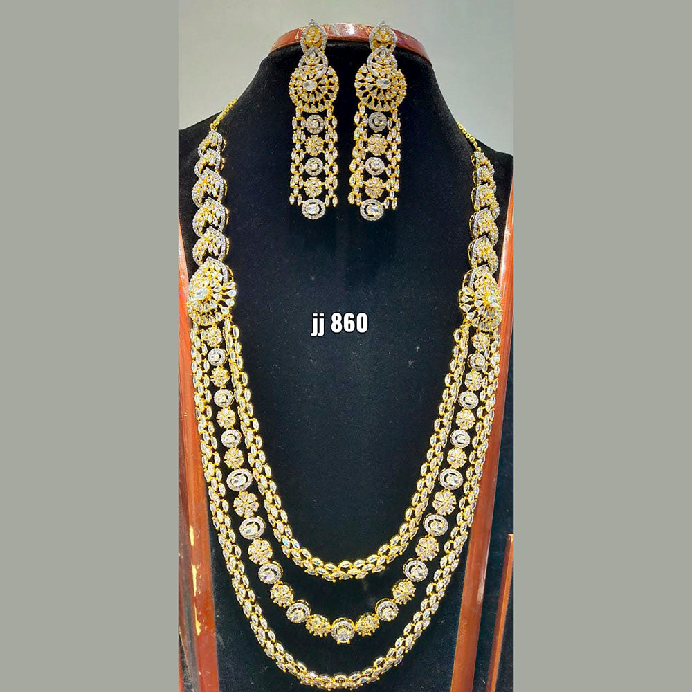 Jain Jewellers American Diamond Necklace Set - 11062744