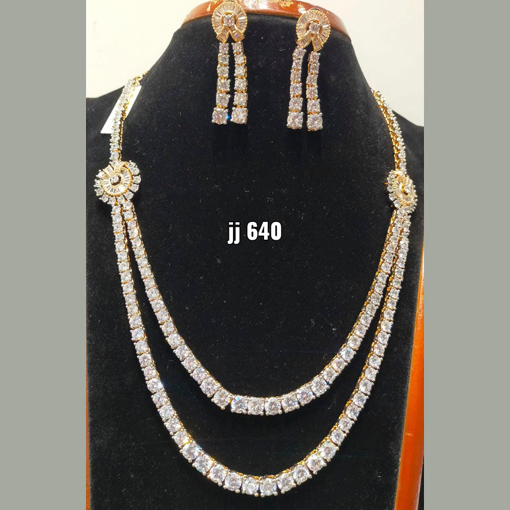 Jain Jewellers American Diamond Necklace Set - 11062749
