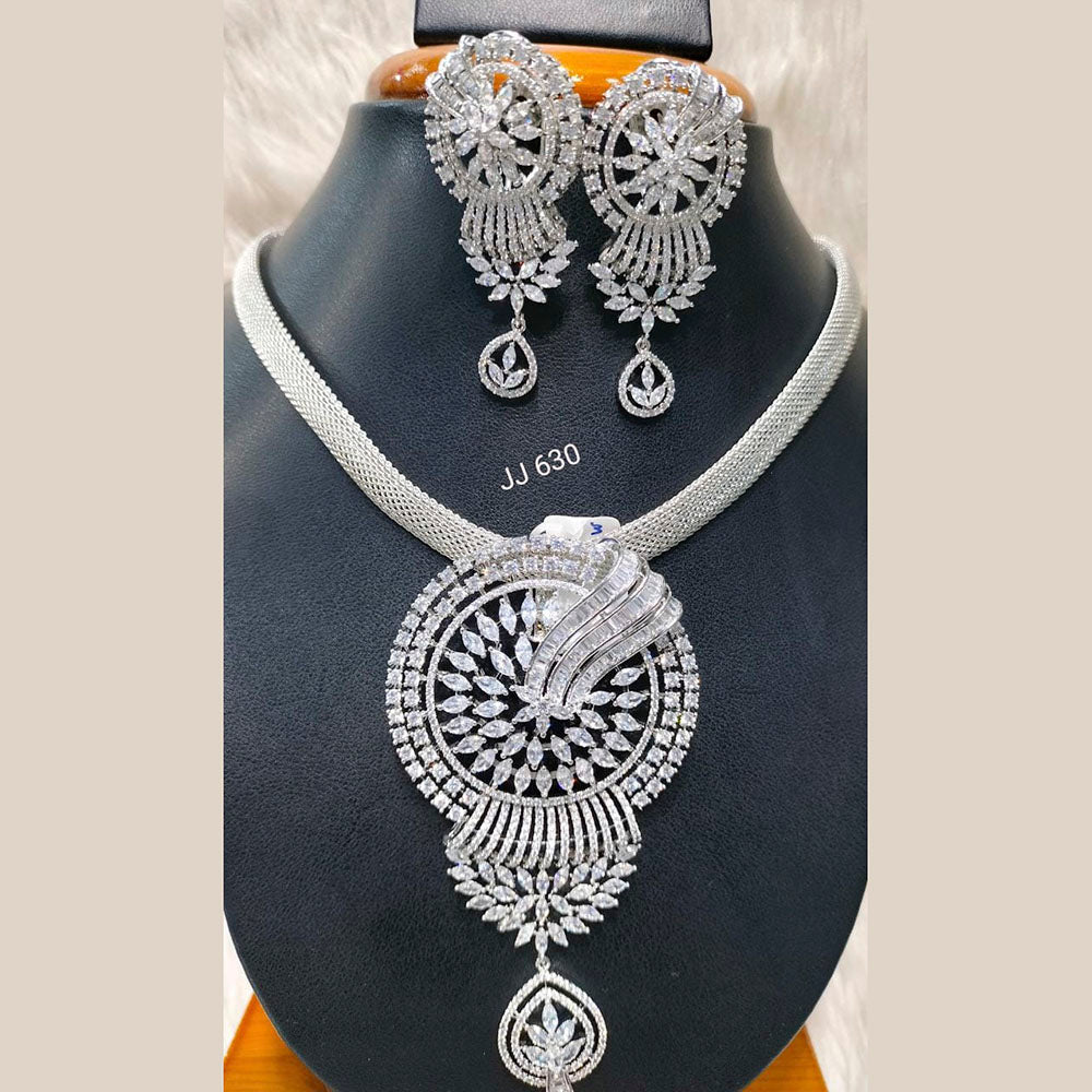 Jain Jewellers American Diamond Pendant Set - 11062762