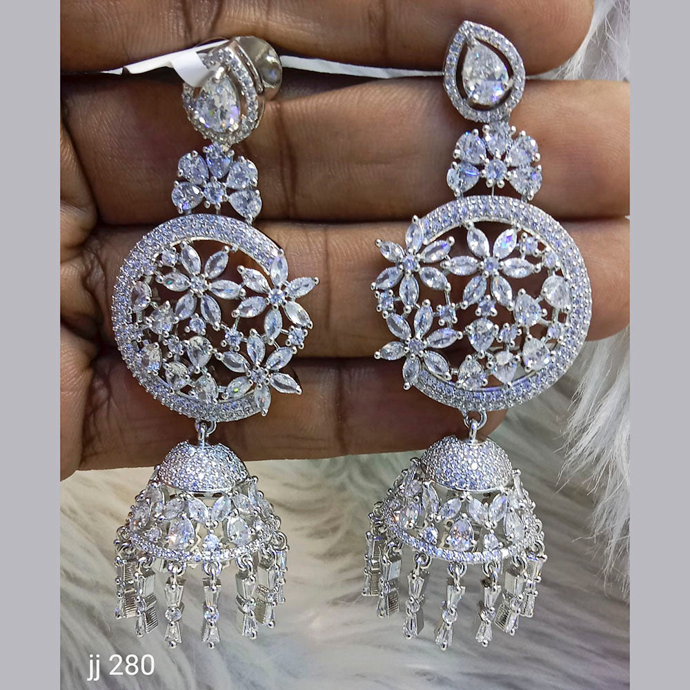 Jain Jewellers Ad Stone Jhumkis Earrings - 11062769