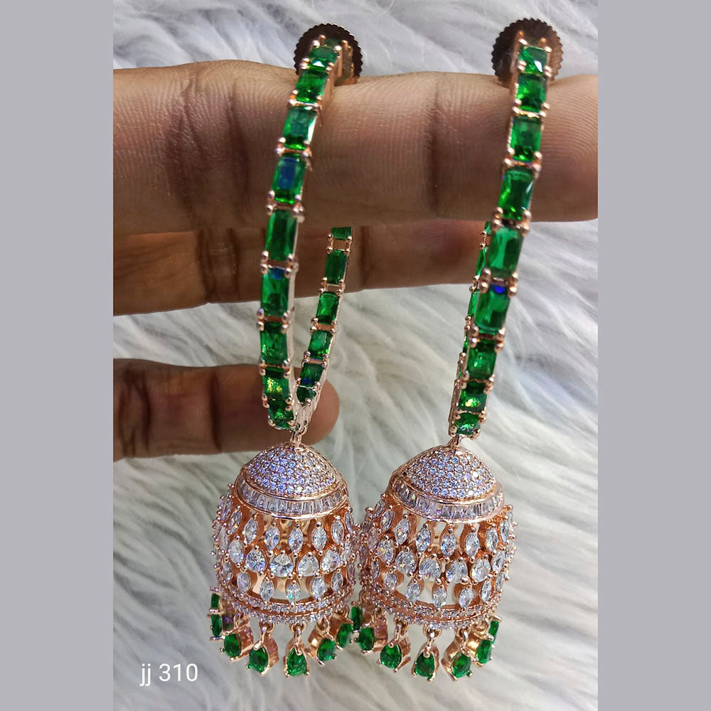 Jain Jewellers Ad Stone Jhumkis Earrings - 11062770