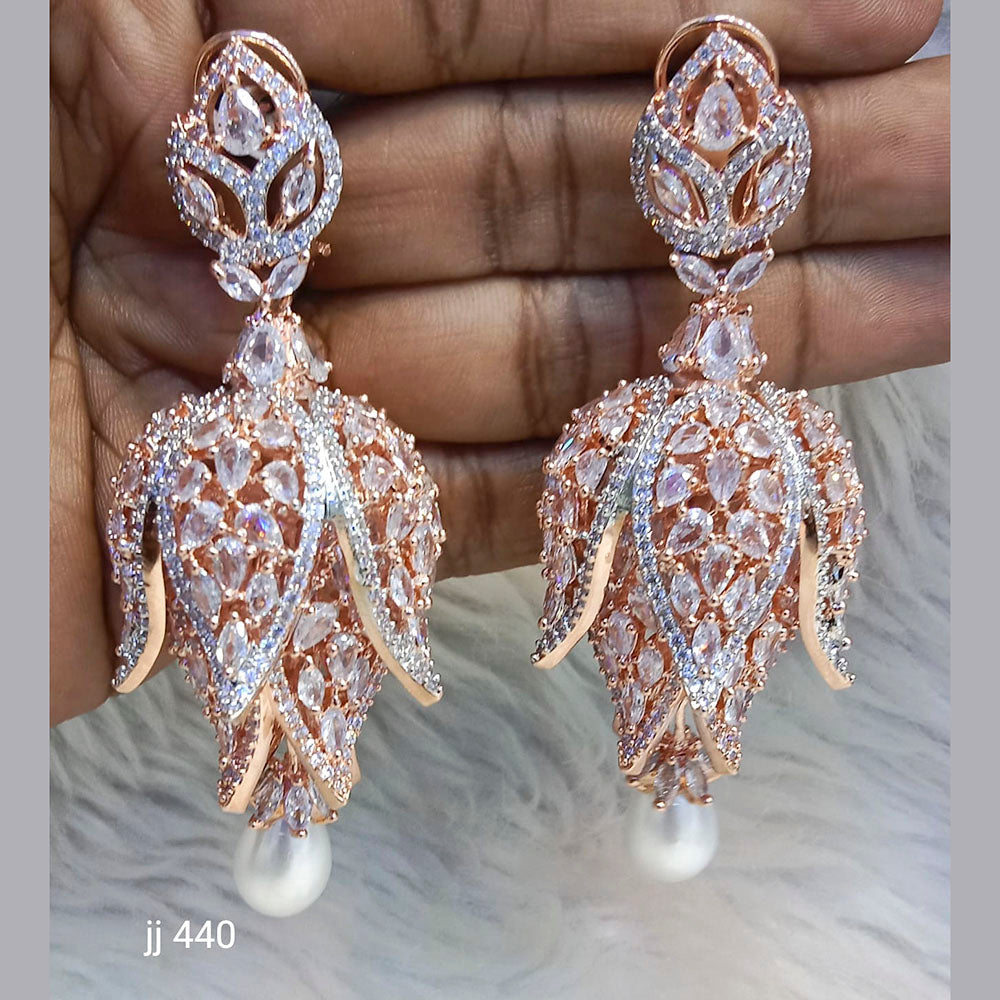 Jain Jewellers Ad Stone Jhumkis Earrings - 11062771