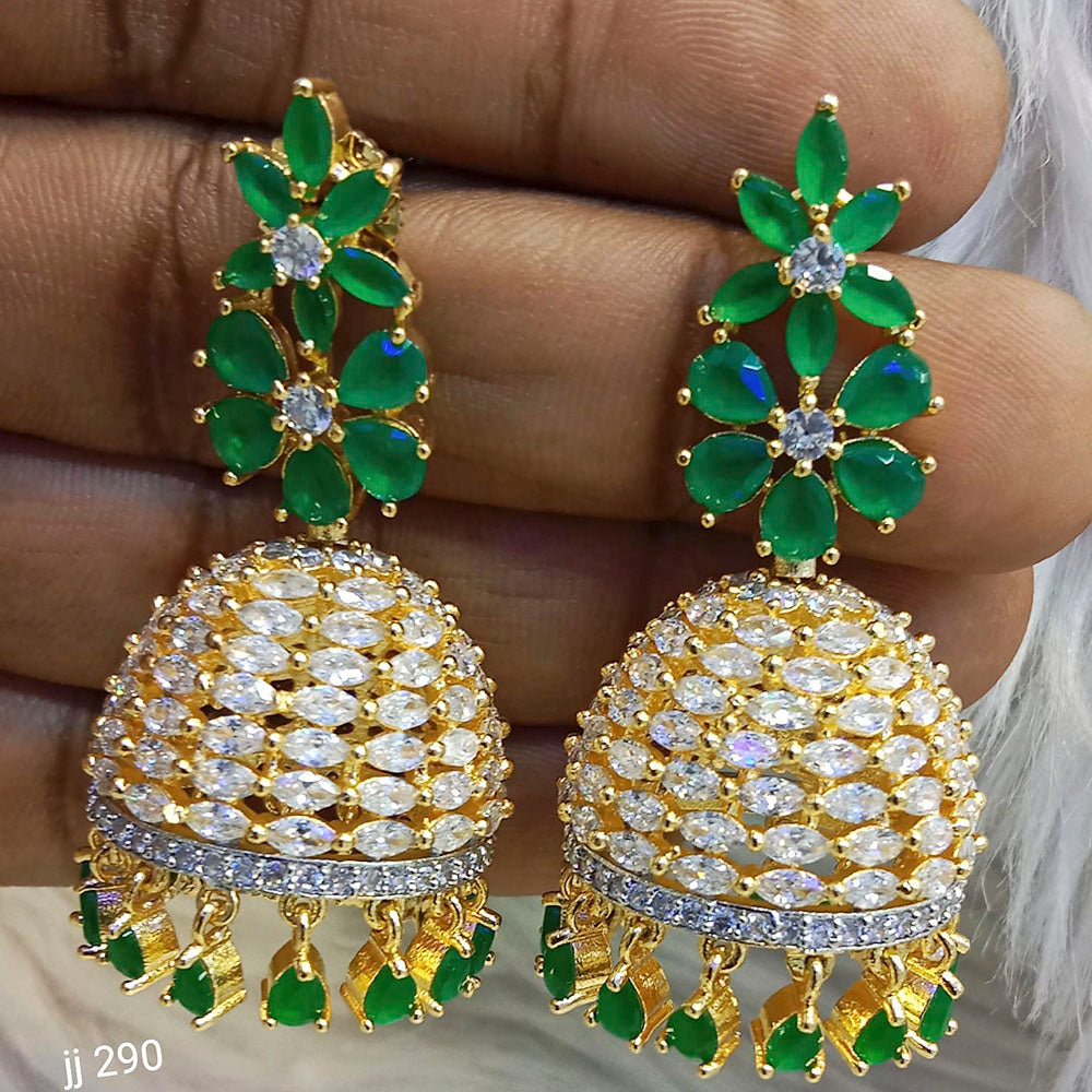Jain Jewellers Ad Stone Jhumkis Earrings - 11062775