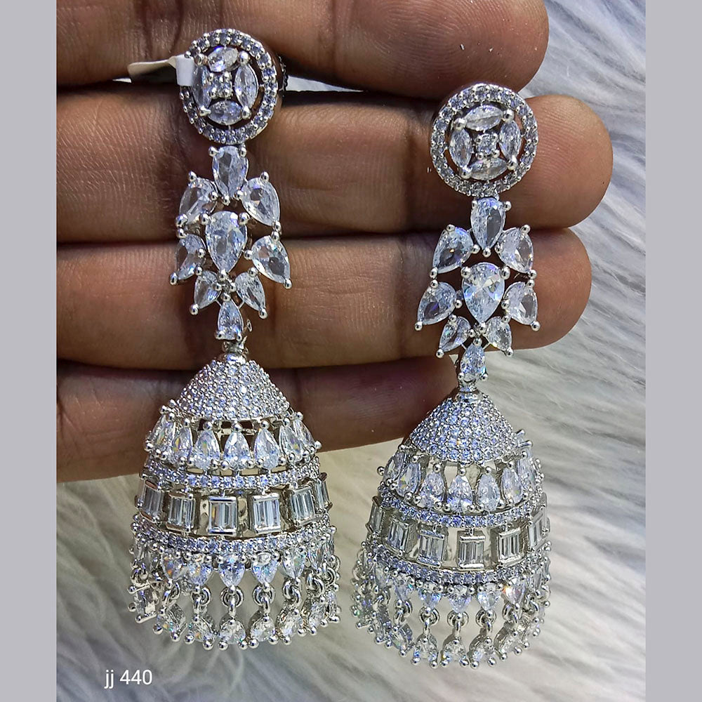 Jain Jewellers Ad Stone Jhumkis Earrings - 11062783