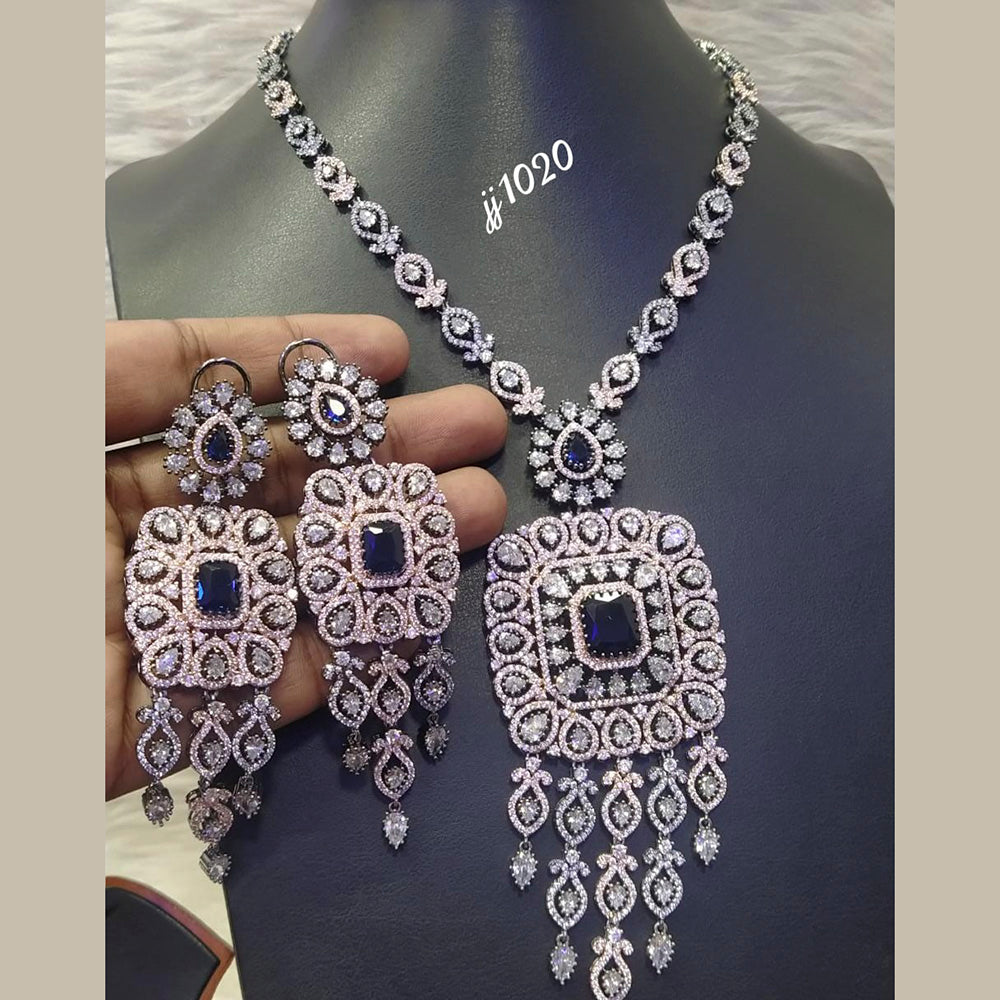 Jain Jewellers Gold Plated American Diamond Necklace Set