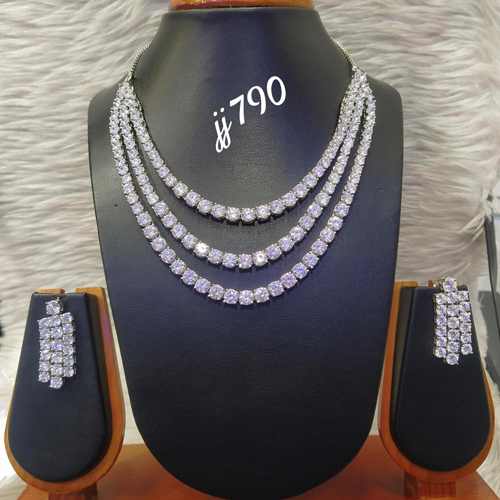 Jain Jewellers American Diamond Jewellery Necklace Set