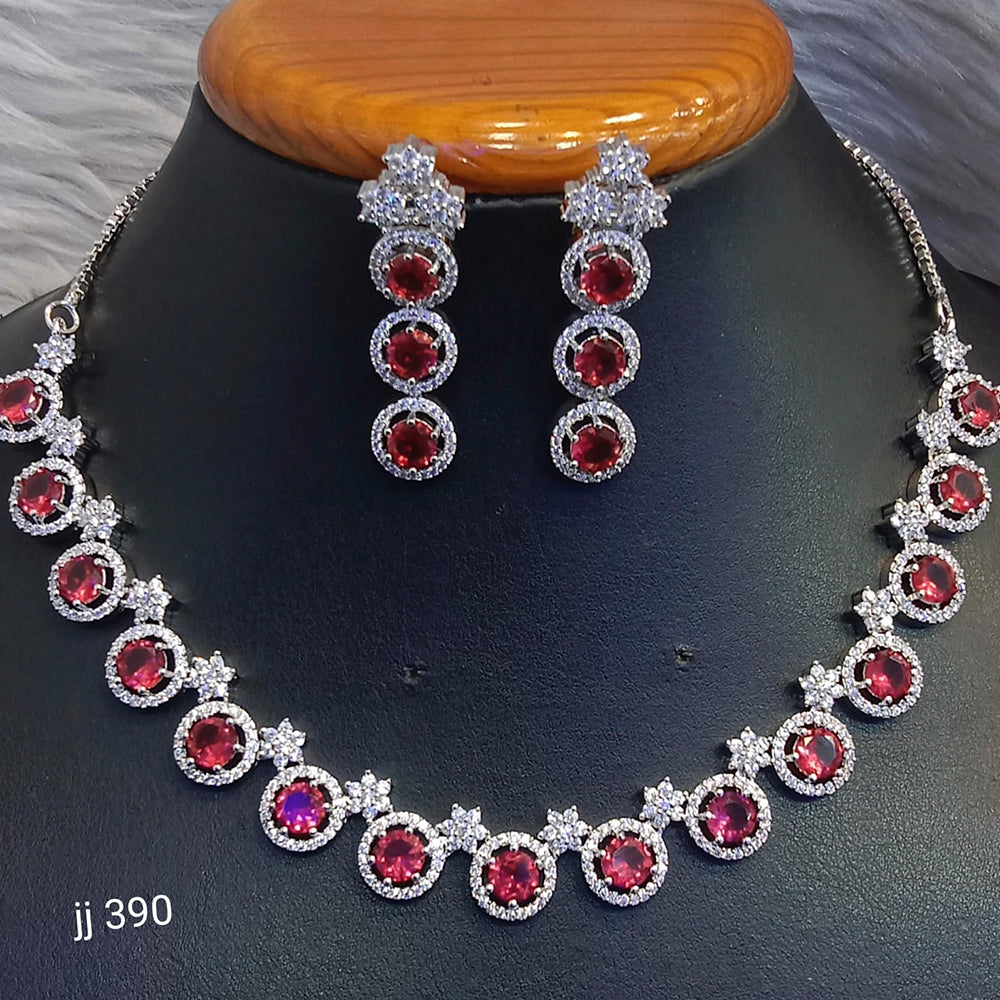 Jain Jewellers American Diamond Jewellery Necklace Set