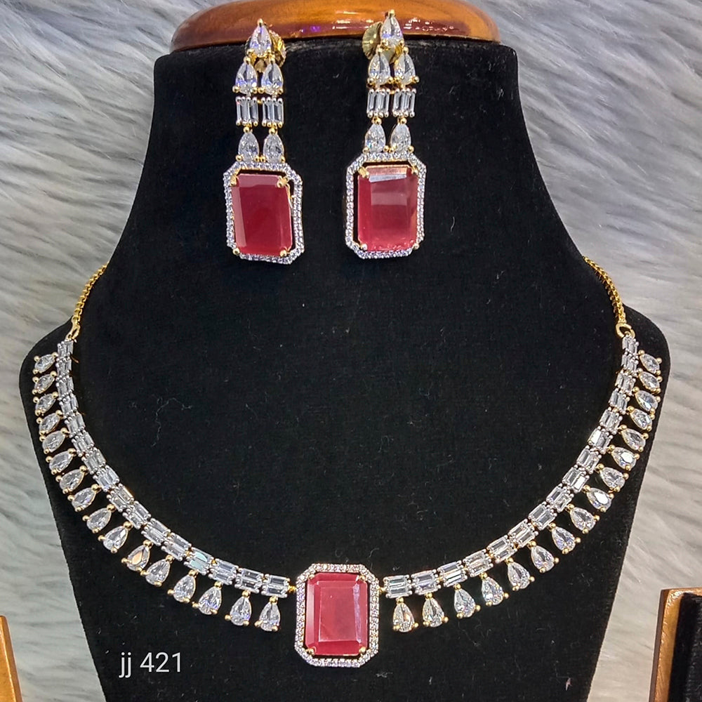 Jain Jewellers American Diamond Jewellery Necklace Set