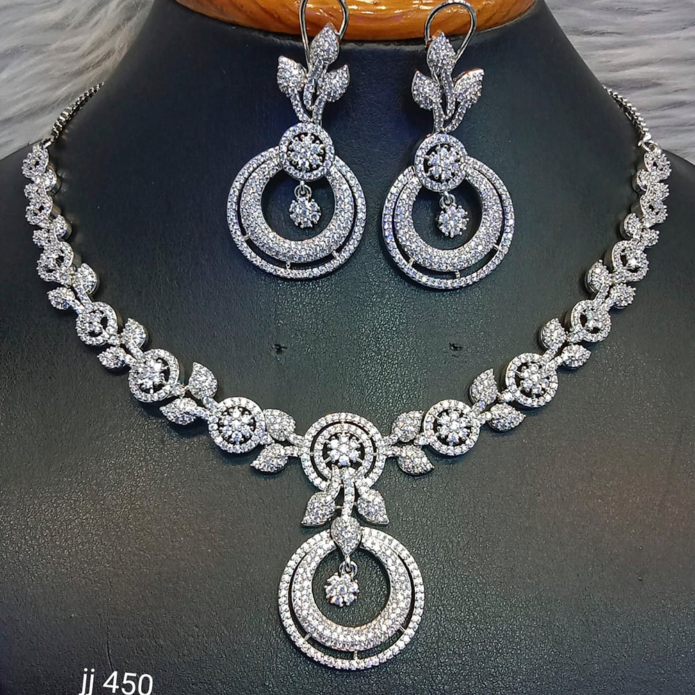 Jain Jewellers American Diamond Jewellery Necklace Set