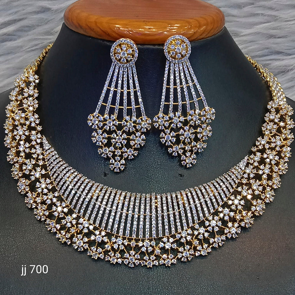 Jain Jewellers American Diamond Jewellery Necklace Set