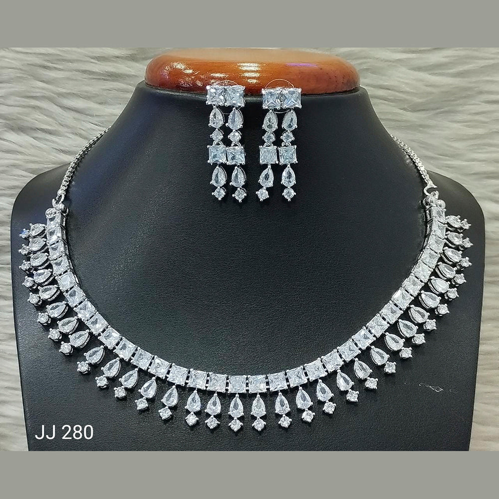 Jain Jewellers American Diamond Jewellery Necklace Set