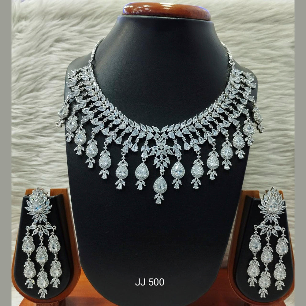 Jain Jewellers American Diamond Jewellery Necklace Set
