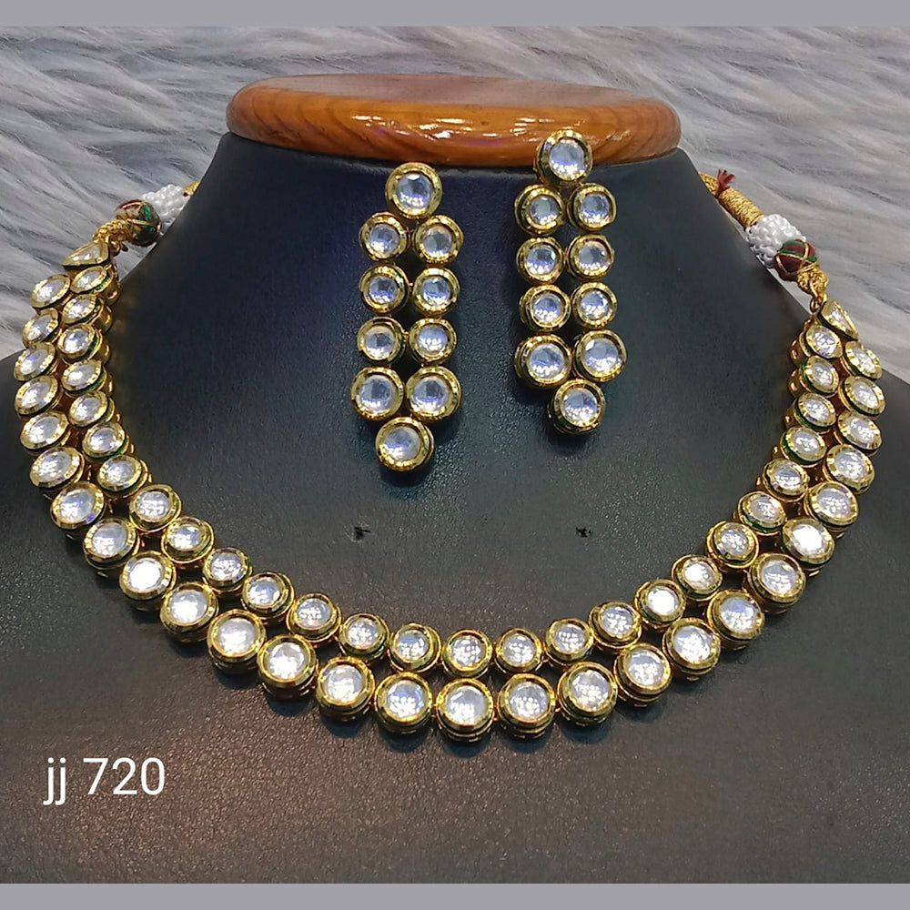 Jain Jewellers Gold Plated Kundan Stone Choker Necklace Set