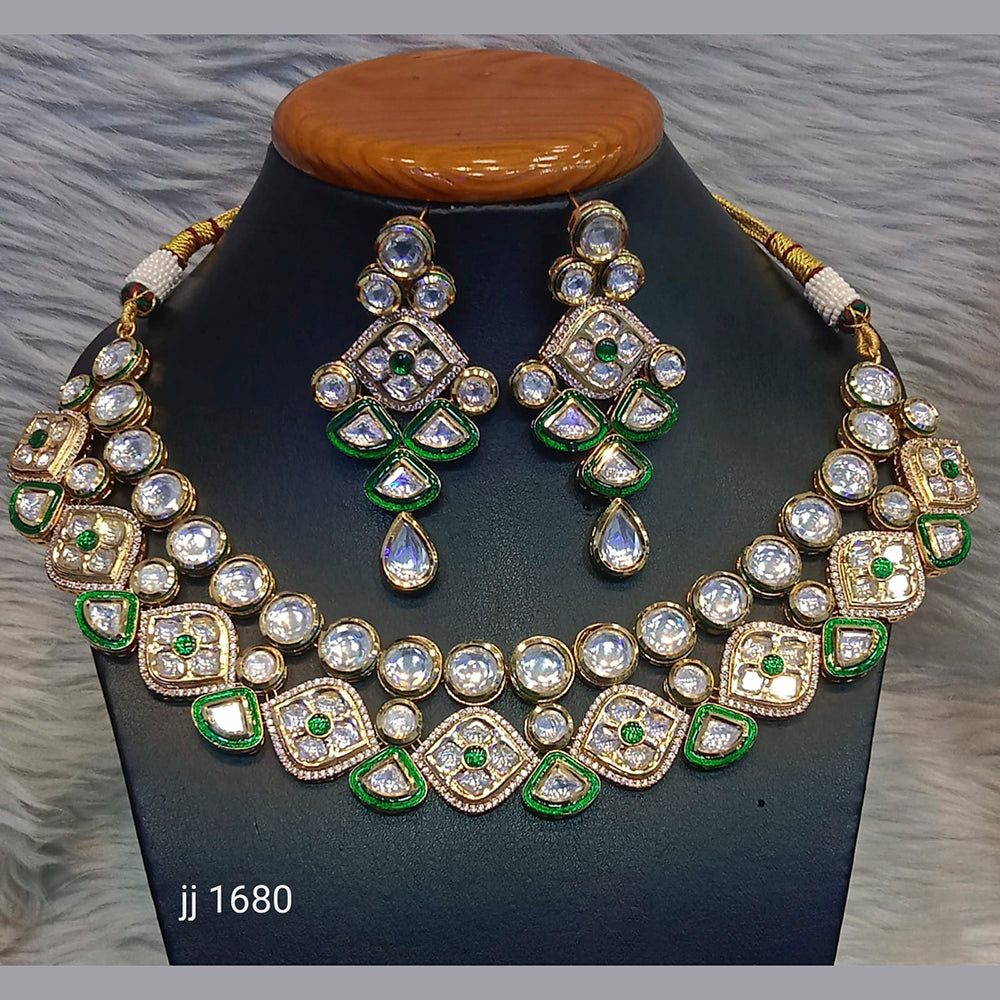 Jain Jewellers Meenakari Kundan Stone Necklace Set