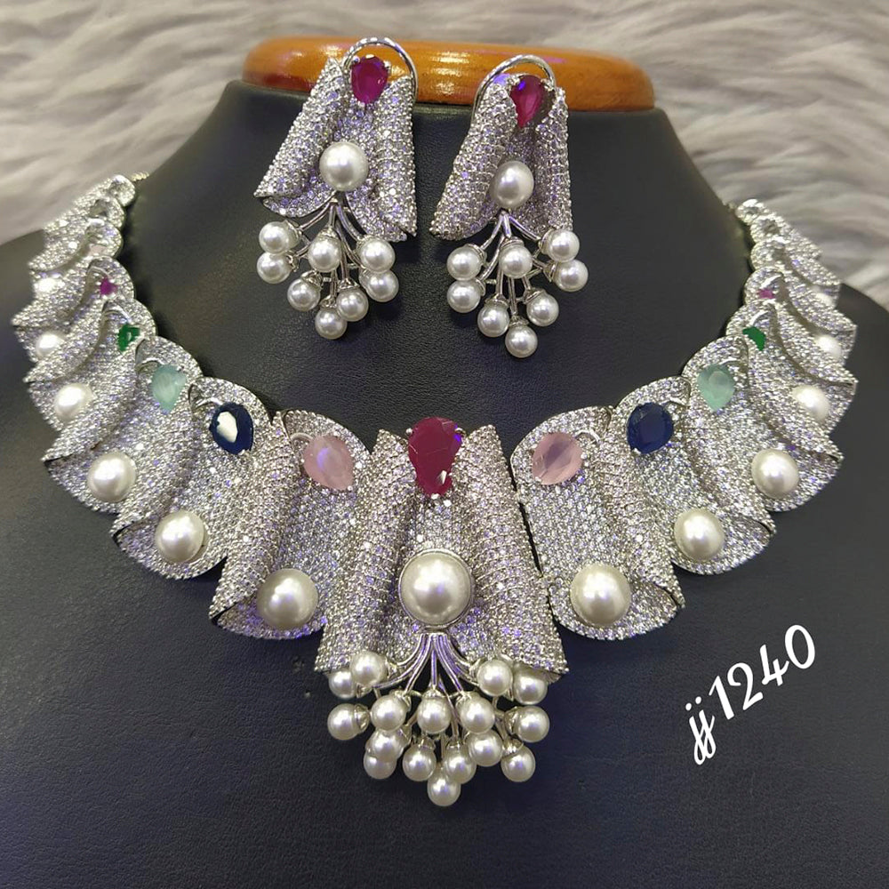 Jain Jewellers American Diamond Necklace Set