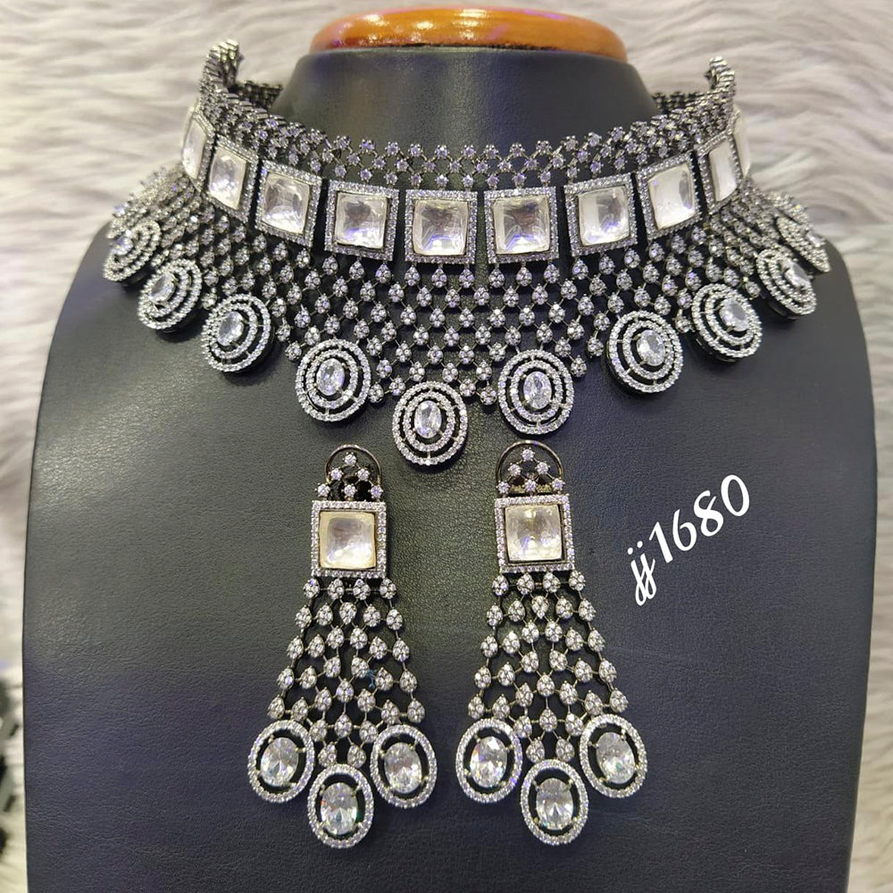 Jain Jewellers American Diamond Choker Necklace Set