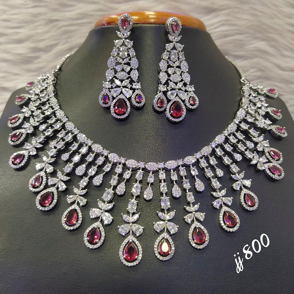 Jain Jewellers American Diamond Necklace Set