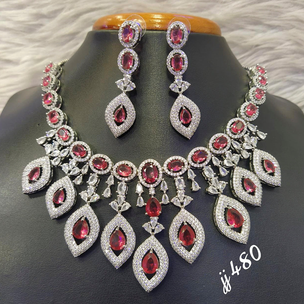 Jain Jewellers American Diamond Necklace Set