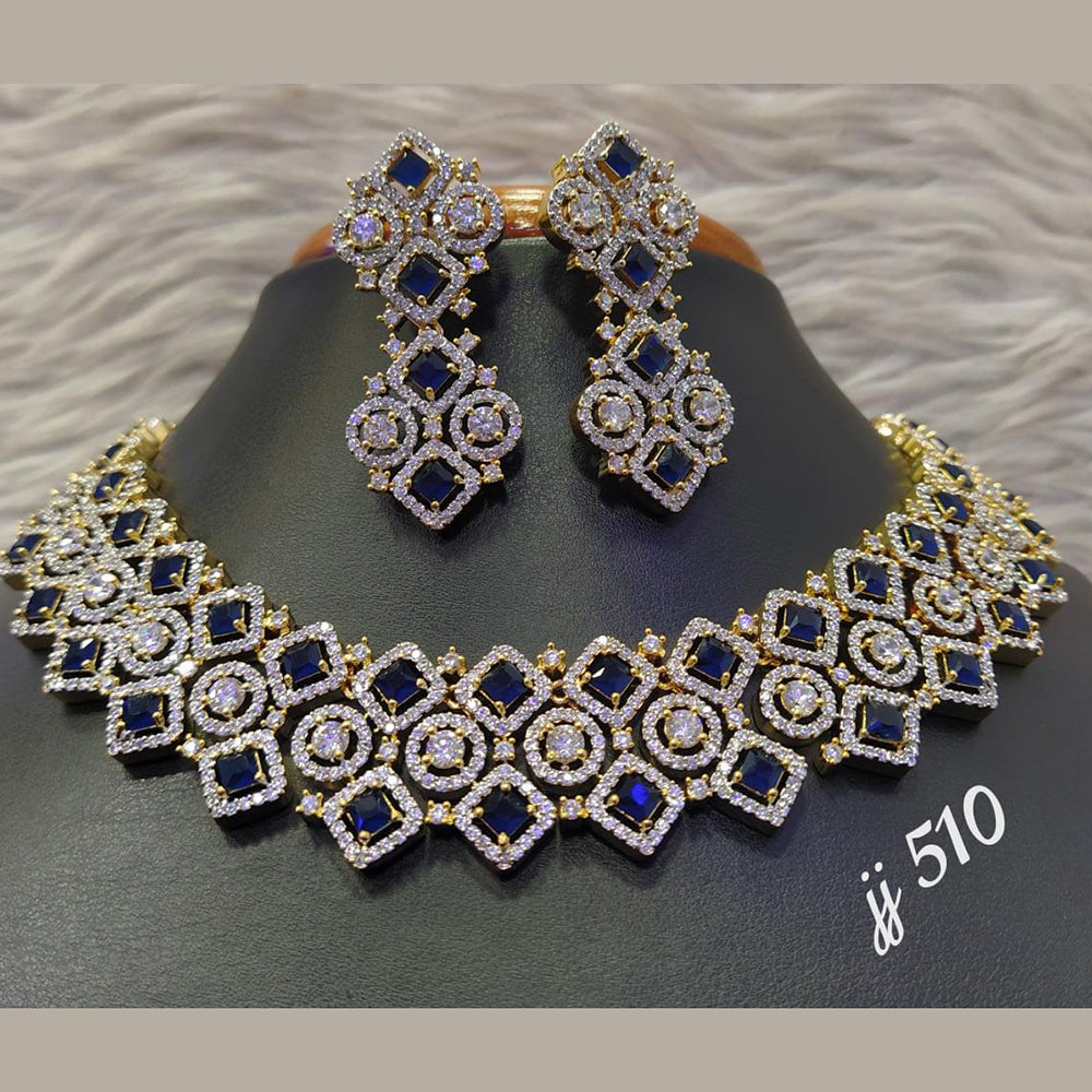 Jain Jewellers Gold Plated AD Stone Necklace Set