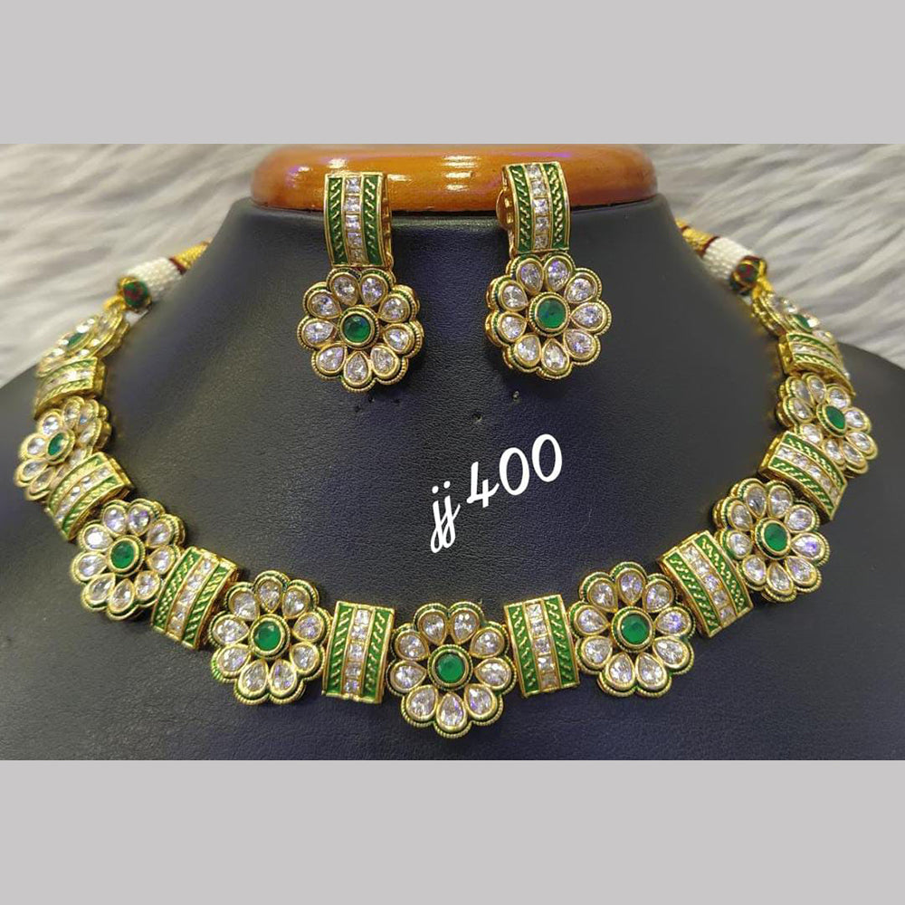 Jain Jewellers Gold Plated AD Stone Necklace Set