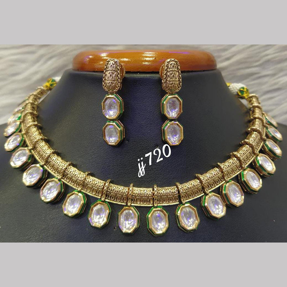 Jain Jewellers Gold Plated AD Stone Necklace Set