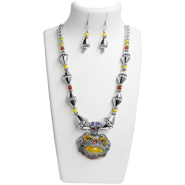 Jeweljunk Multicolour Beads Navratri Special Necklace Set - 1110823