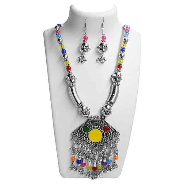 Jeweljunk Multicolour Beads Navratri Special Necklace Set - 1110835