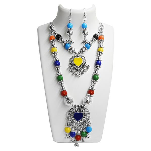 Jeweljunk 2 Layer Multicolor Necklace Set - 1110878