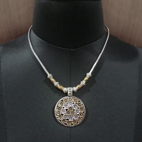 Jeweljunk 2 Tone Plated Floral Design Boho Necklace - 1111001