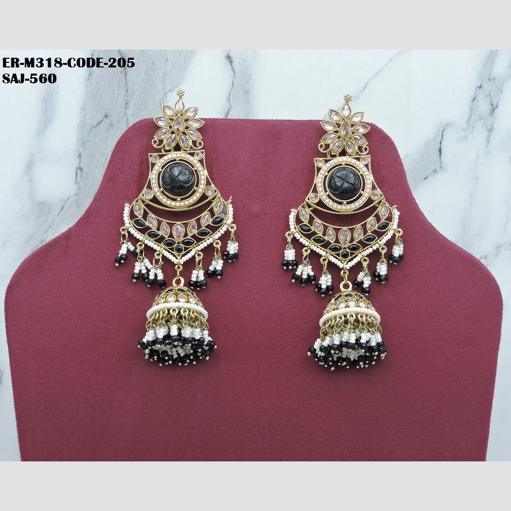 Soni Art Jewellery Gold Plated Crystal Stone Jhumki Earrings