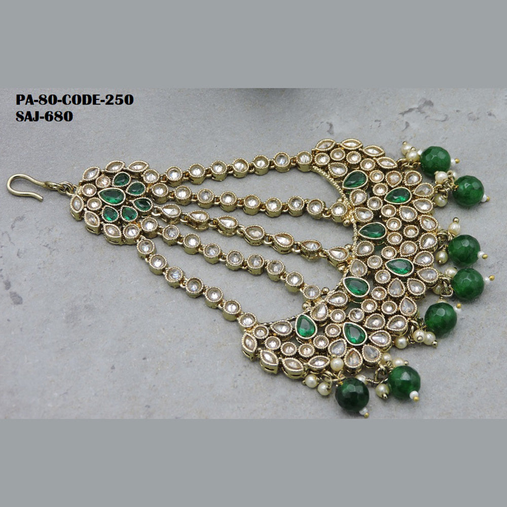 Soni Art Jewellery Gold Plated Kundan Stone & Beads Pasa