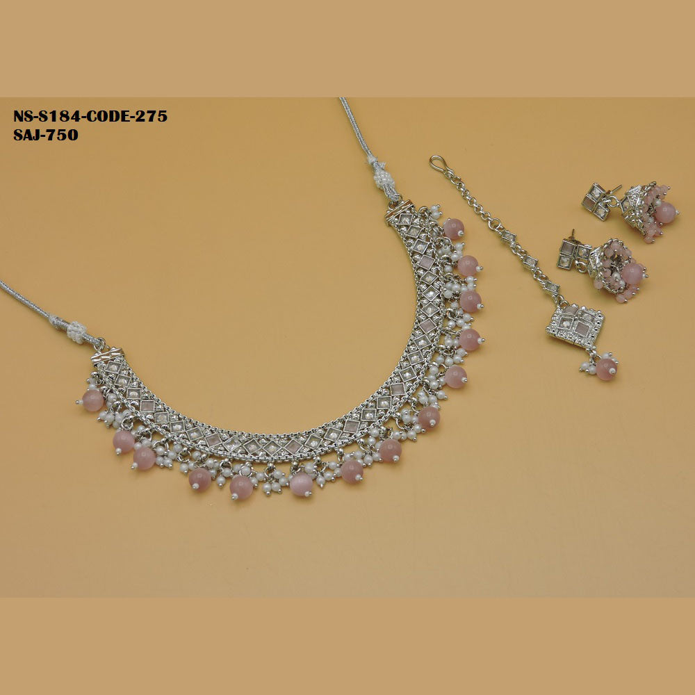 Soni Art Jewellery Gold Plated Crystal Stone Necklace Set