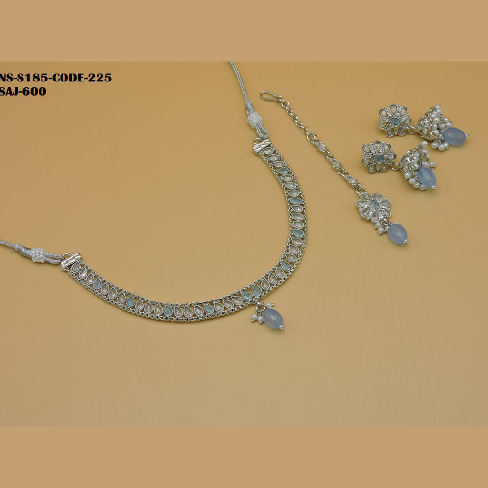 Soni Art Jewellery Gold Plated Crystal Stone Necklace Set