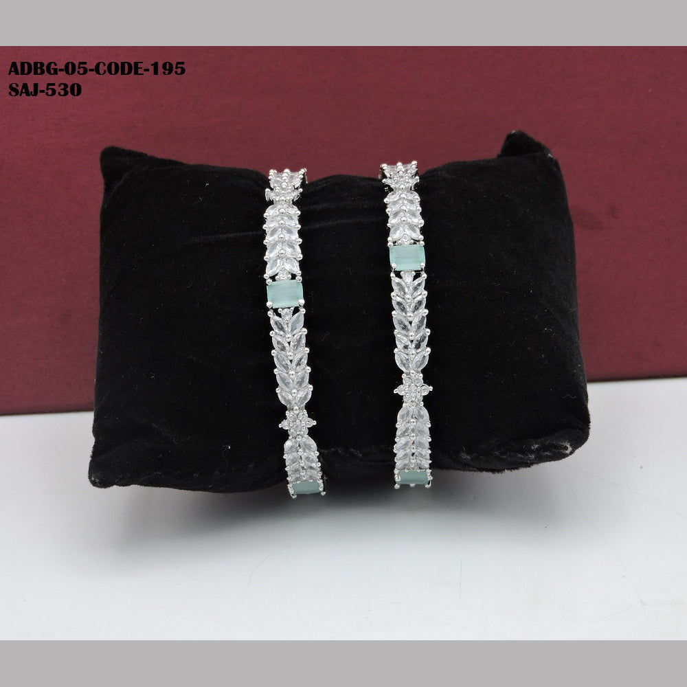 Soni Art Jewellery Silver Plated AD Stone Bangle Set