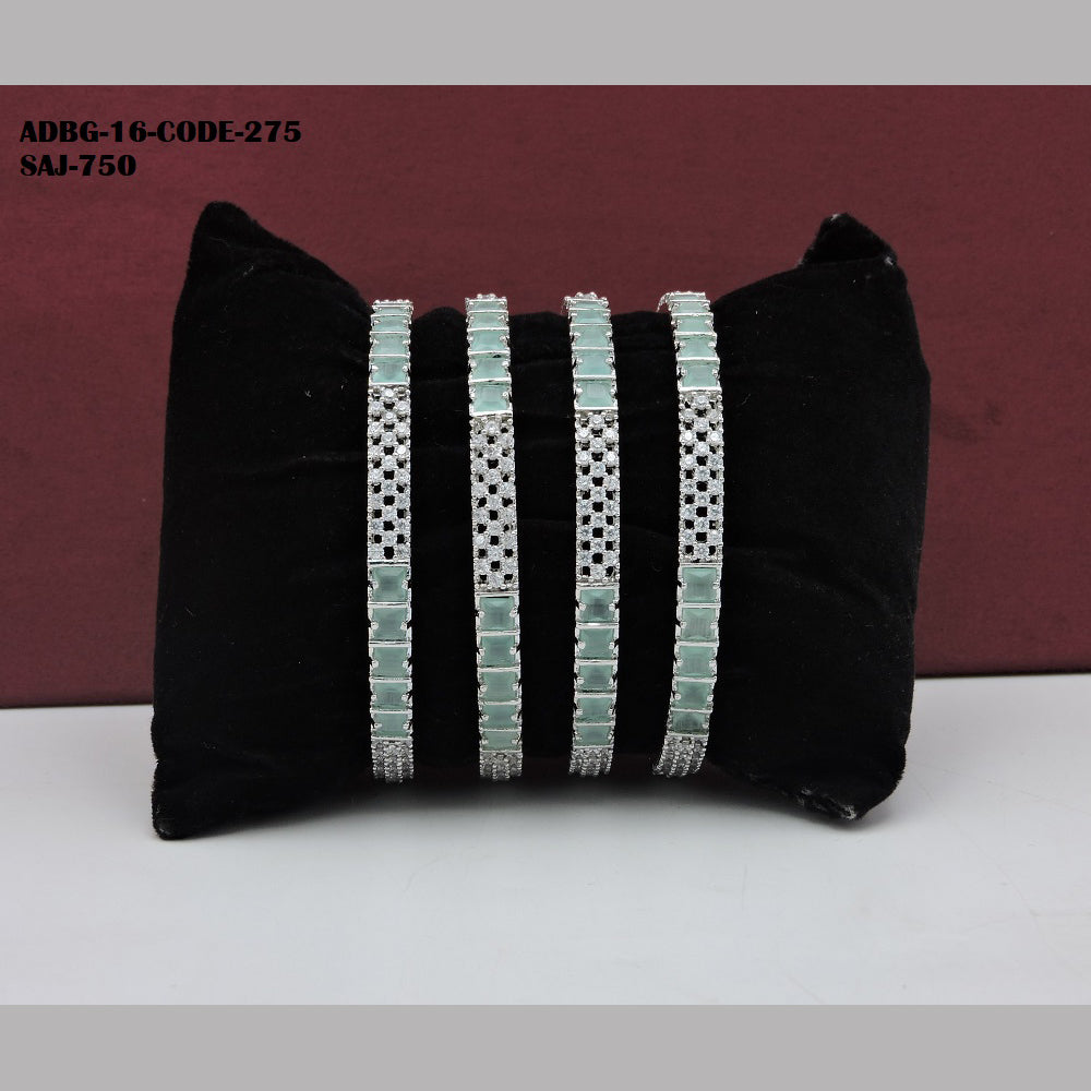 Soni Art Jewellery Silver Plated AD Stone Bangle Set
