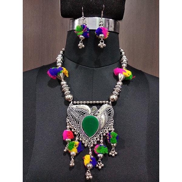 Jeweljunk Multicolour Thread Navratri Necklace Set - 1112827A