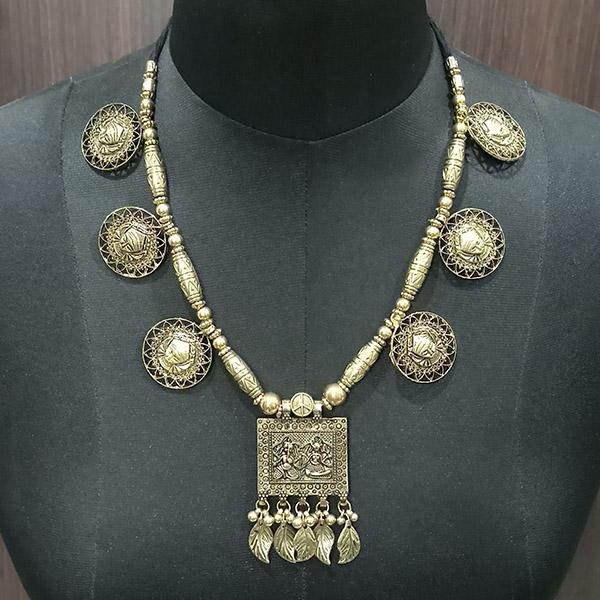 Jeweljunk Gold Plated Boho Statement Necklace - 1113027B
