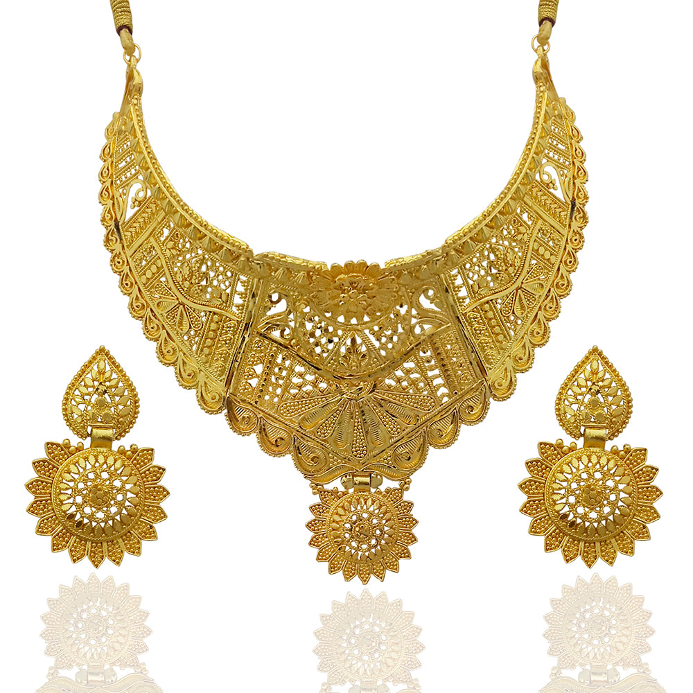 Kalyani Forming Gold Plated Traditional Designer Necklace & Earring Set