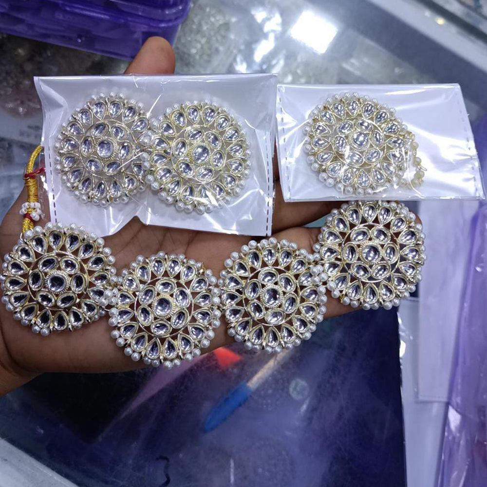 SNERA Gold Plated Kundan Stone Necklace Set