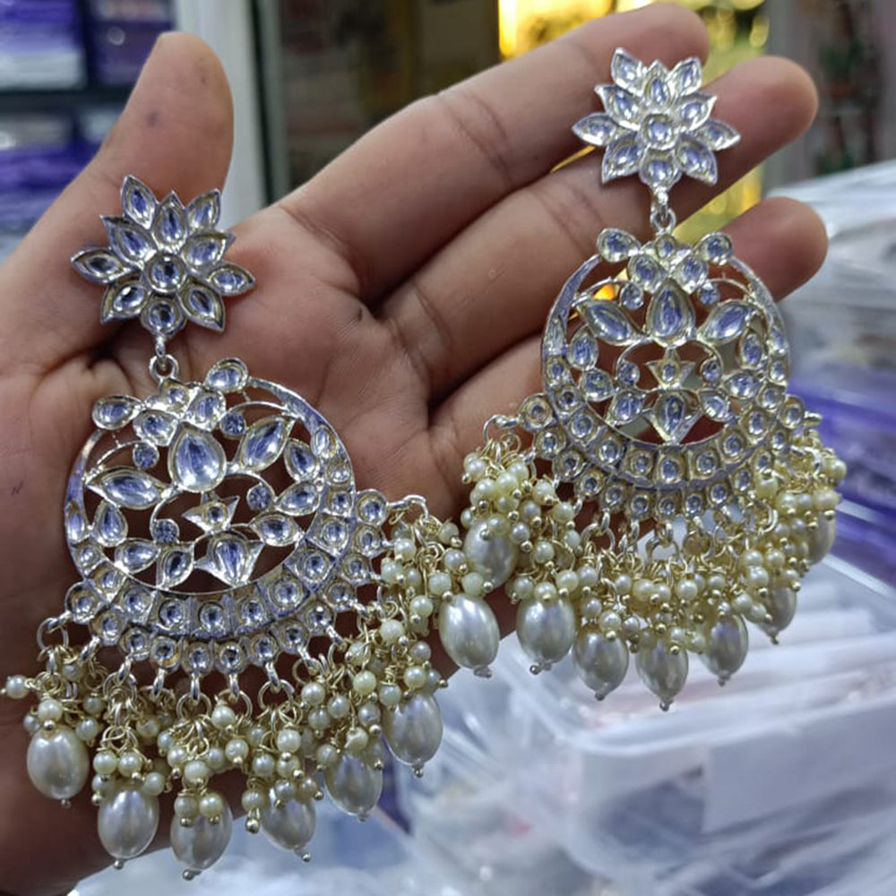 SNERA Gold Plated designer Kundan Dangler Earrings