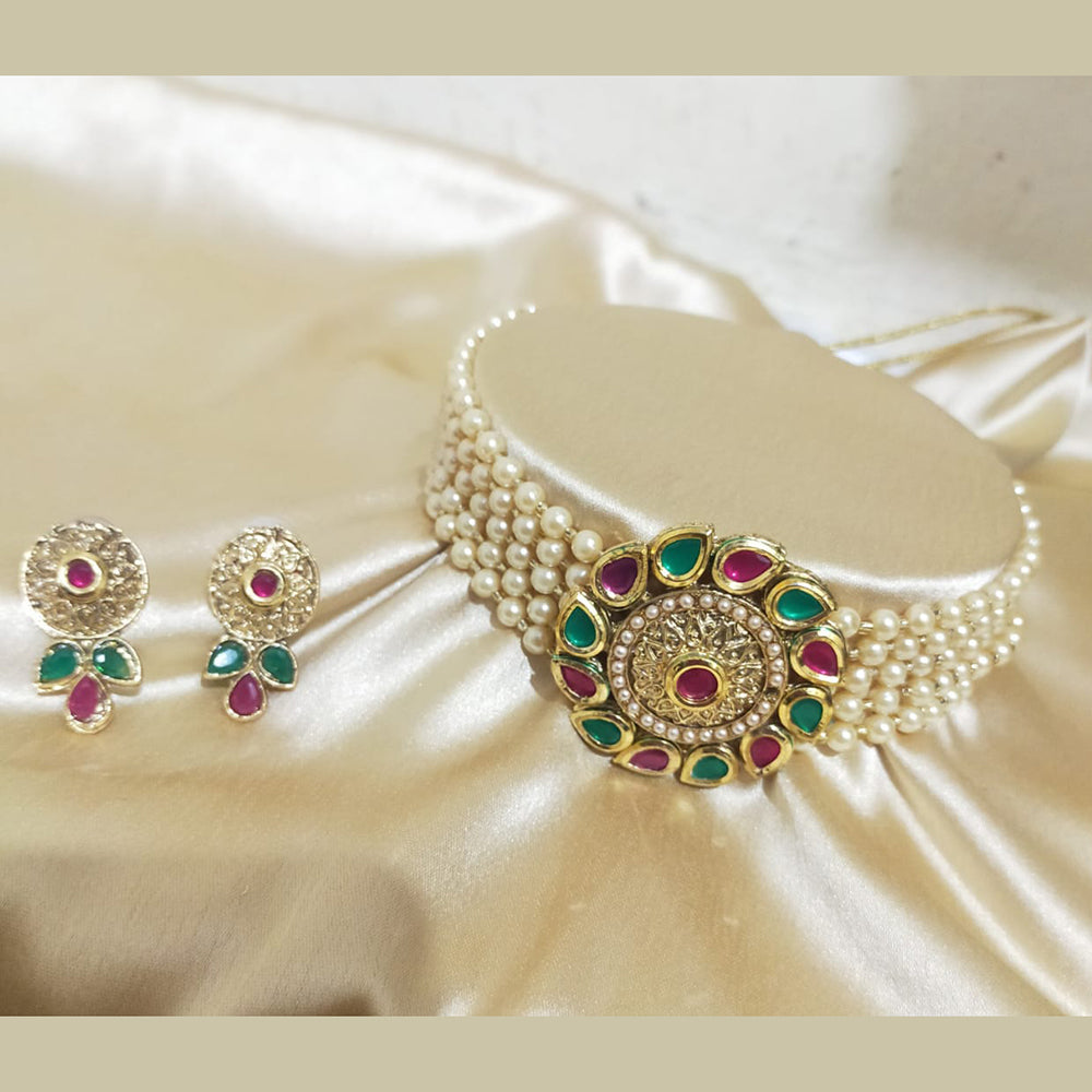 SNERA Gold Plated Meenakari And Kundan Necklace Set