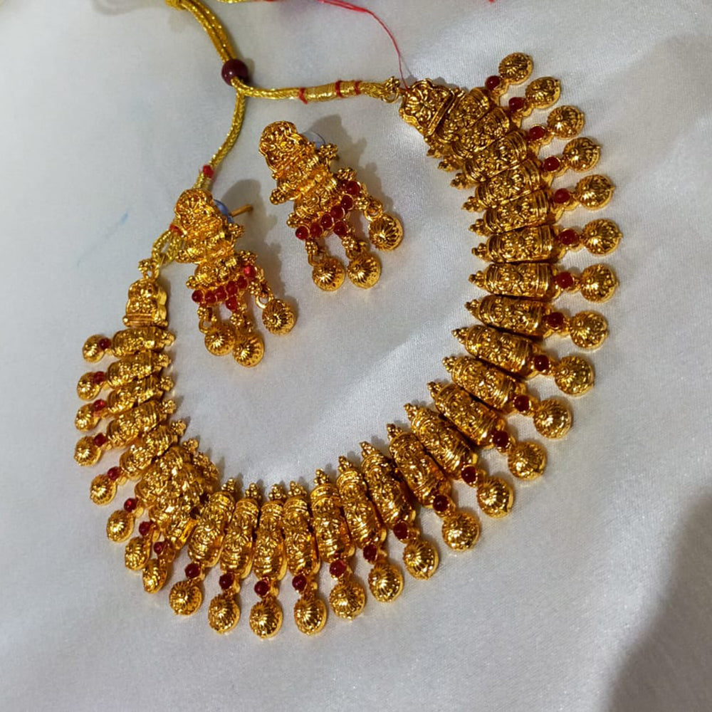 SNERA Gold Plated Pota Stone Choker Necklace Set