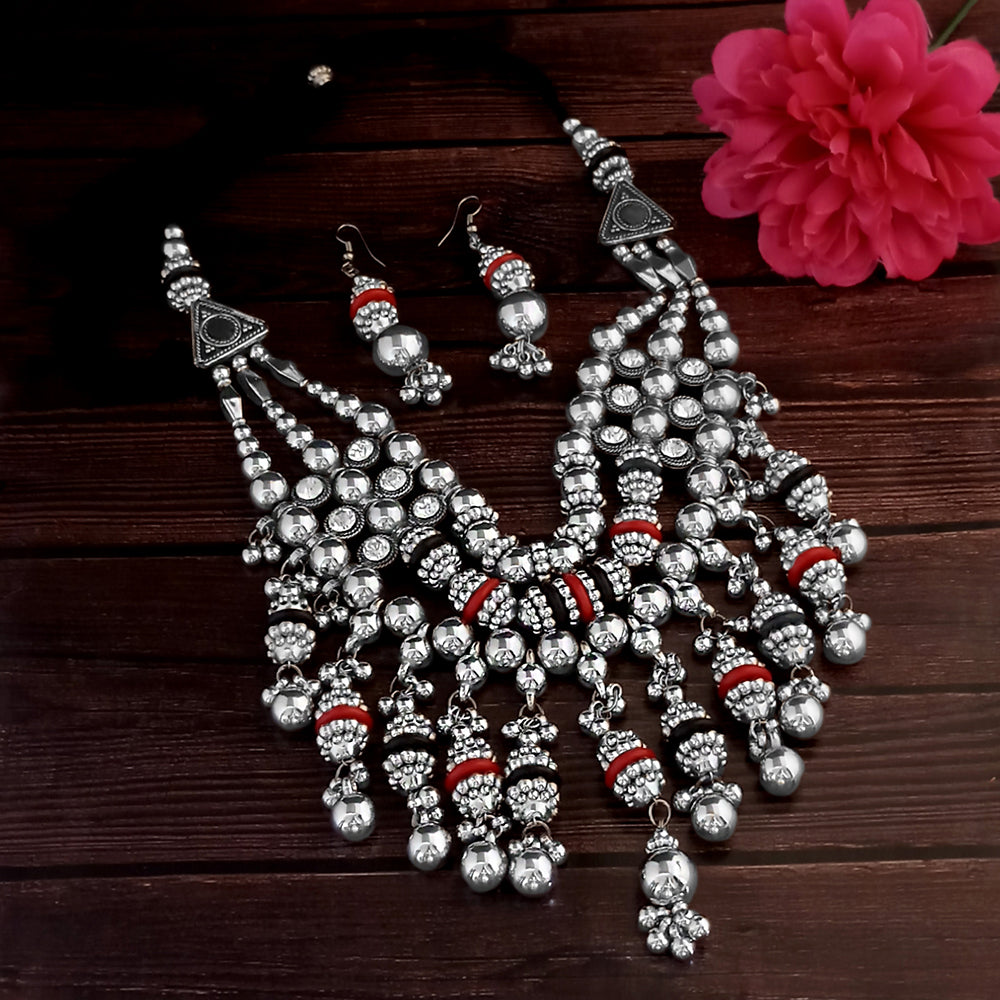 Jeweljunk Navratri Special Oxidised Plated Necklace set