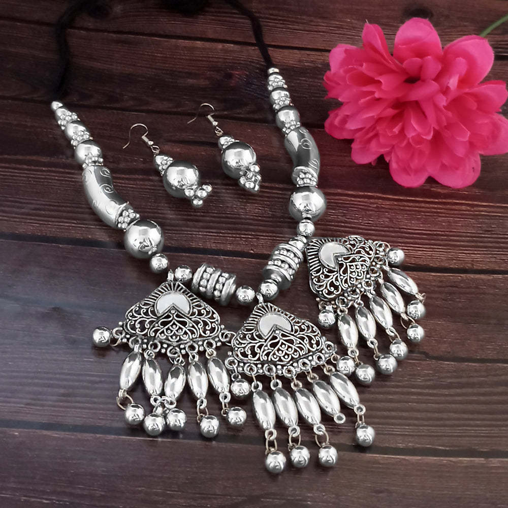 Jeweljunk Navratri Special Oxidised Plated Necklace set