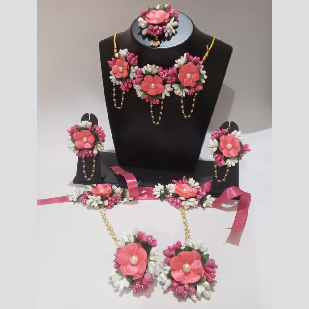 Kavya's Kreation Flower Necklace Set for Haldi Ceremony / Baby Shower