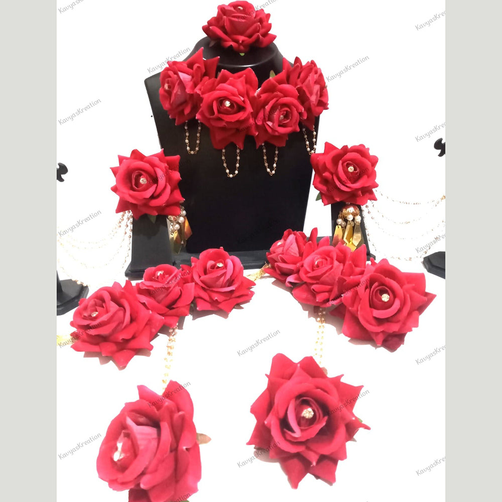 Kavya's Kreation Flower Necklace Set for Haldi Ceremony / Baby Shower