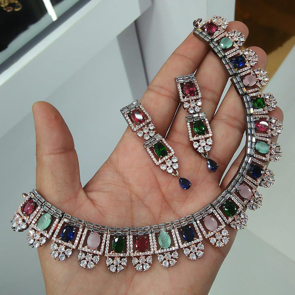 Everlasting Quality Jewels AD Stone Choker Necklace Set