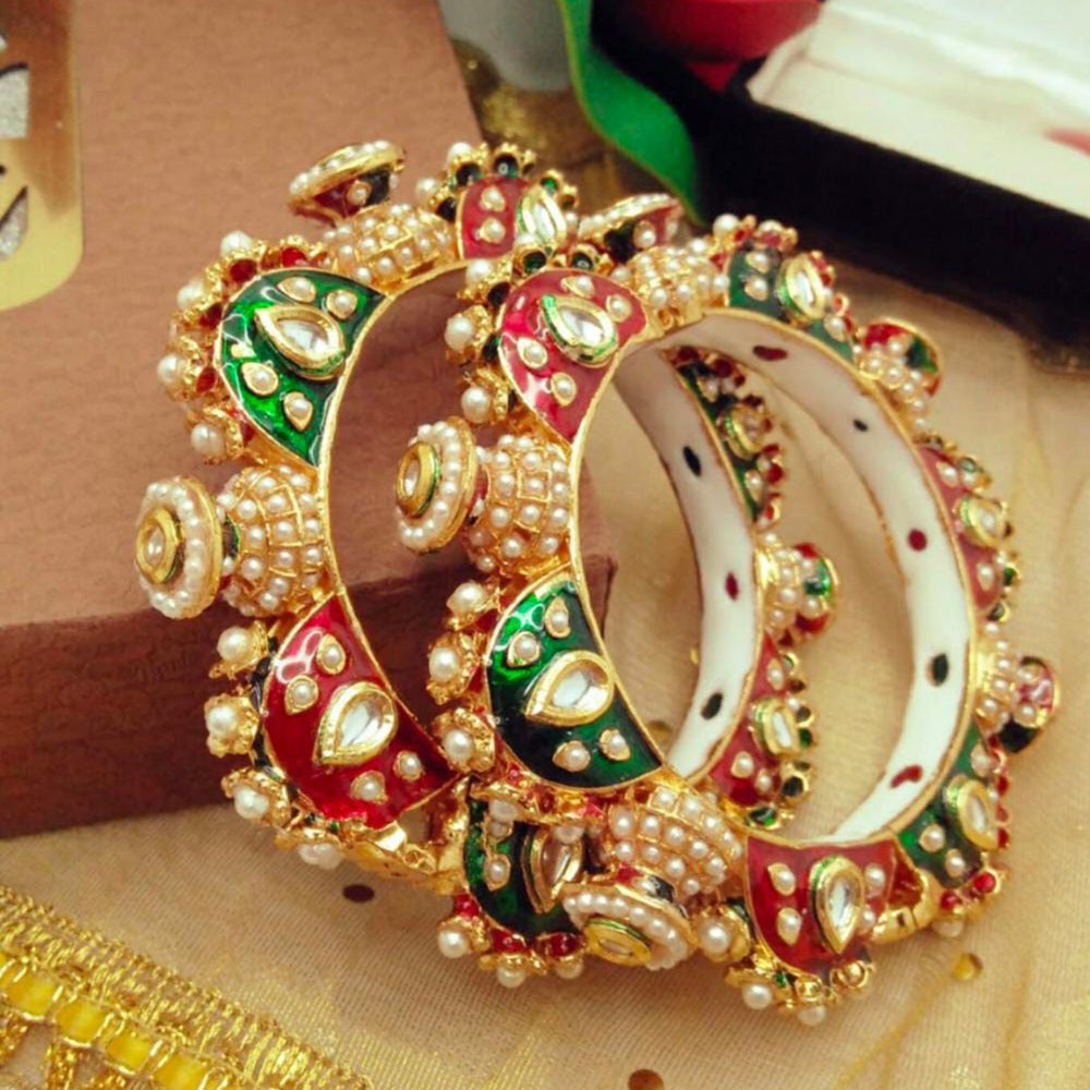 Everlasting Quality Jewels Gold Plated Meenakari Bangle Sets