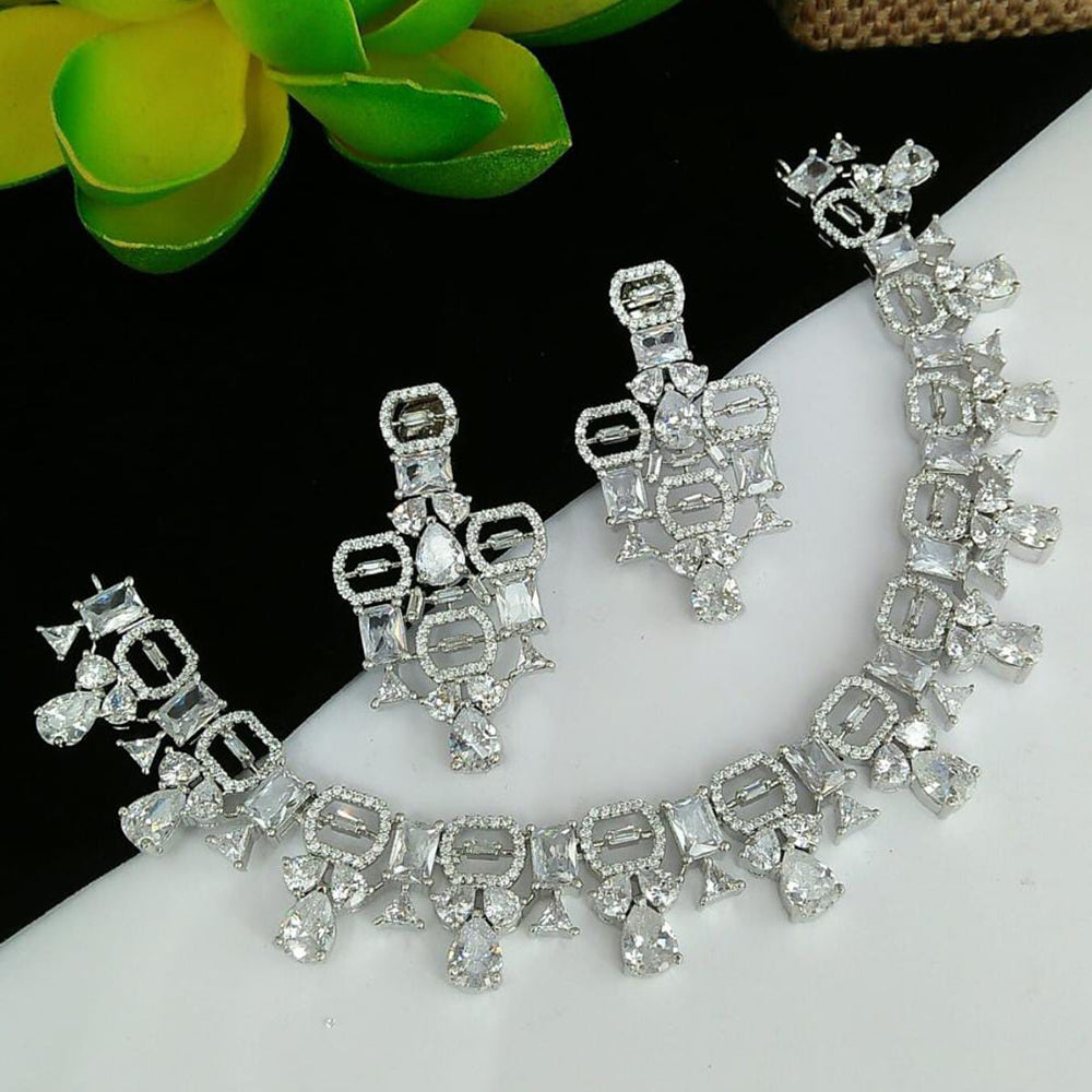 Everlasting Quality Jewels AD Stone Choker Necklace Set