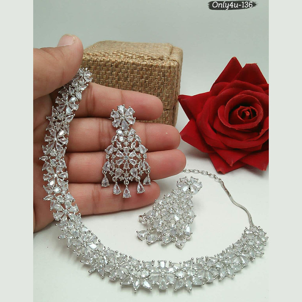 Everlasting Quality Jewels AD Stone Choker Necklace Set